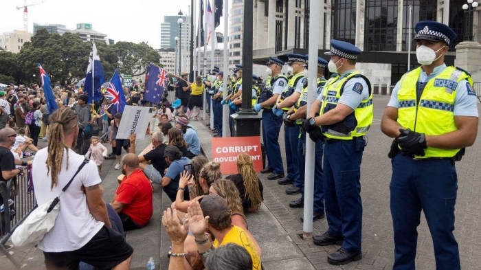 New Zealand anti-vax protesters inspired by Canada truckers camp outside parliament