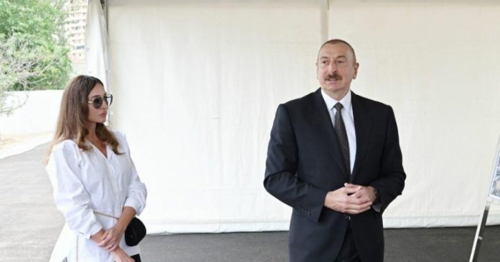   El presidente Ilham Aliyev y su esposa visitan Aghjabadi   