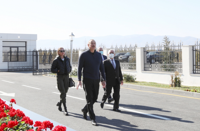  President Ilham Aliyev and First Lady Mehriban Aliyeva attended opening of substations in Aghdam 