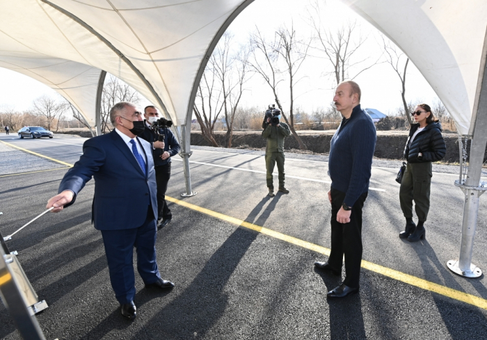 President Ilham Aliyev attends opening of newly renovated Avshar–Salmanbayli–Ashaghi Avshar–Khojavand highway