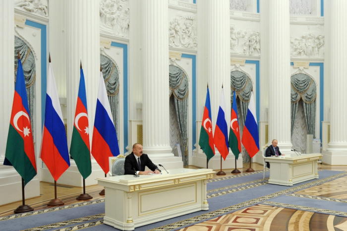  Presidents of Azerbaijan, Russia make press statements  