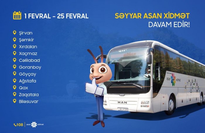 Səyyar ASAN xidmət davam edir  

