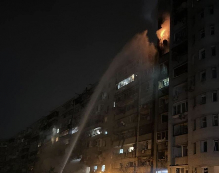 Kyiv reports fire in residential building after being hit by rocket fragments