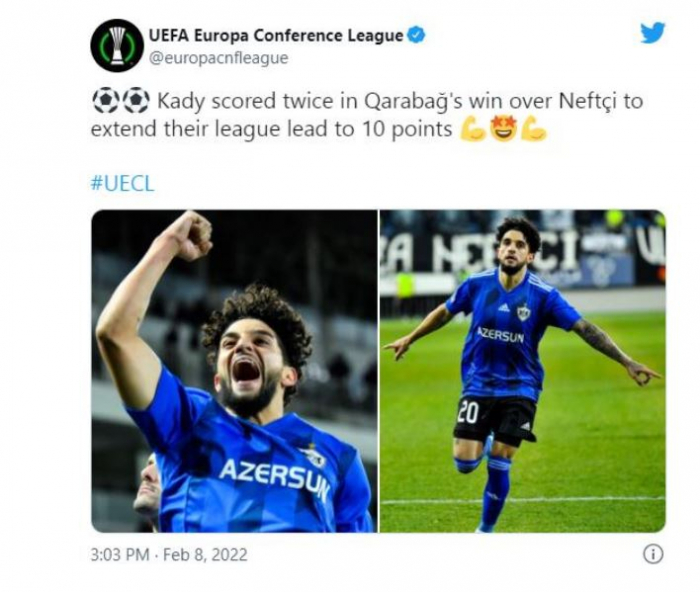 UEFA-dan    "Qarabağ"   la bağlı növbəti paylaşım  
