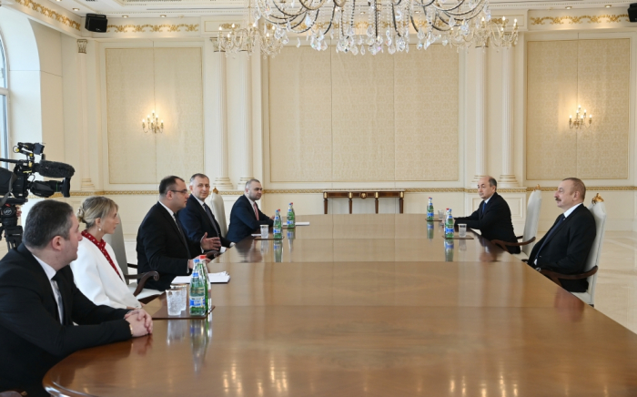 Präsident Ilham Aliyev empfing eine Delegation unter der Leitung des Justizministers von Georgien