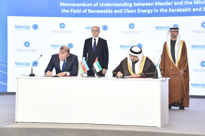   Azerbaijan, UAE’s Masdar company ink documents in energy field  