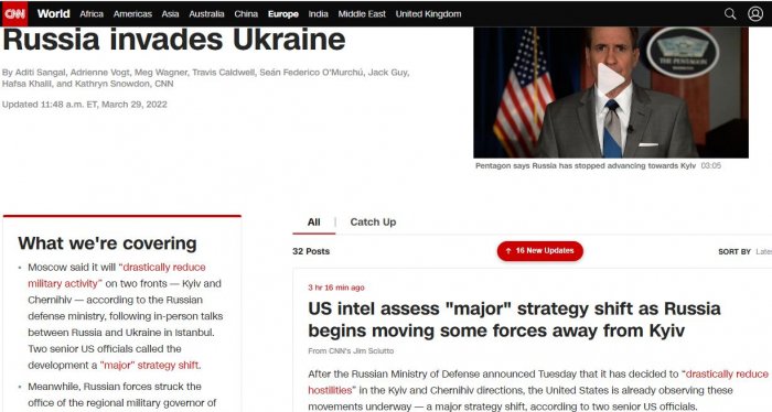    "Rus ordusunun Kiyevdən çıxarılmasına başlanıldı" -   CNN      