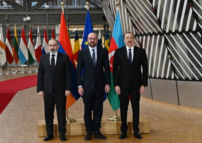 President Ilham Aliyev’s meeting with EU Council President, Armenian PM held in Brussels 