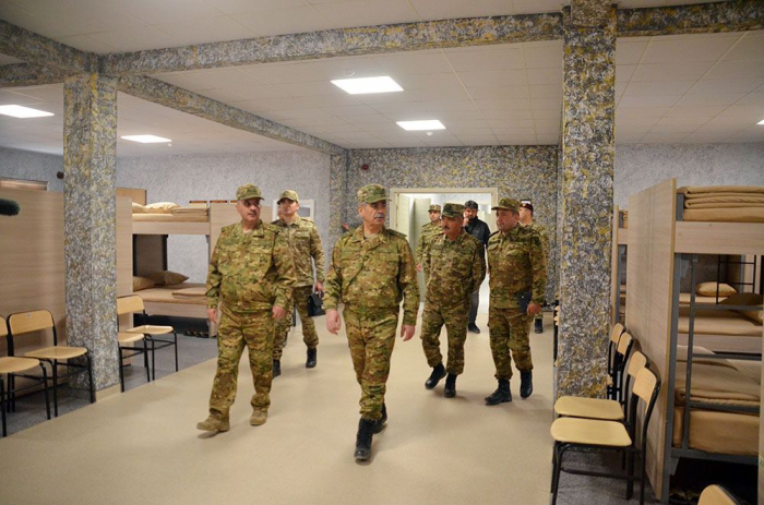 Azerbaijani MoD officials visit new building of Land Forces
