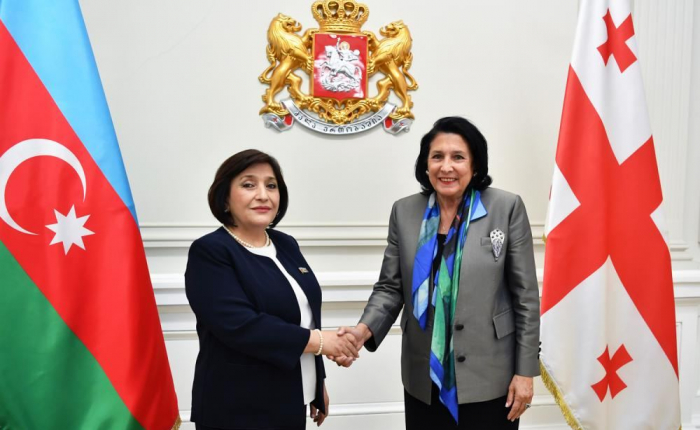 Azerbaijani parliament speaker meets with Georgian president 