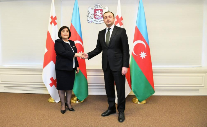   Sprecherin des aserbaidschanischen Parlaments trifft sich mit dem georgischen Premierminister  