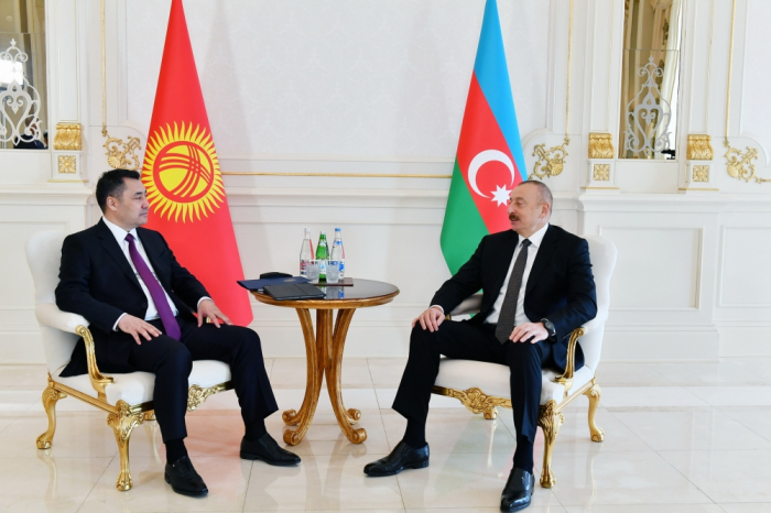  Azerbaijani, Kyrgyz presidents hold one-on-one meeting 