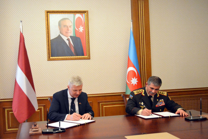   Aserbaidschan und Lettland unterzeichnen Verteidigungskooperationsabkommen   - FOTOS    
