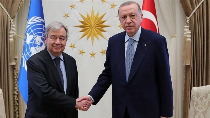 Le Président turc, Erdogan rencontre Guterres à Ankara