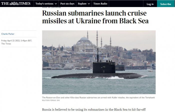    "Ukrayna sualtı qayıqlardan raketlərlə vurula bilər" -    The Times      