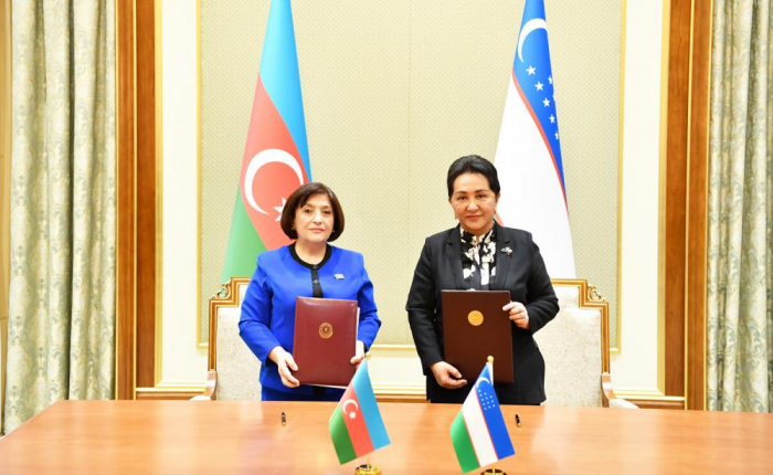   Leiterinen der Parlamente von Aserbaidschan und Usbekistan trafen sich  