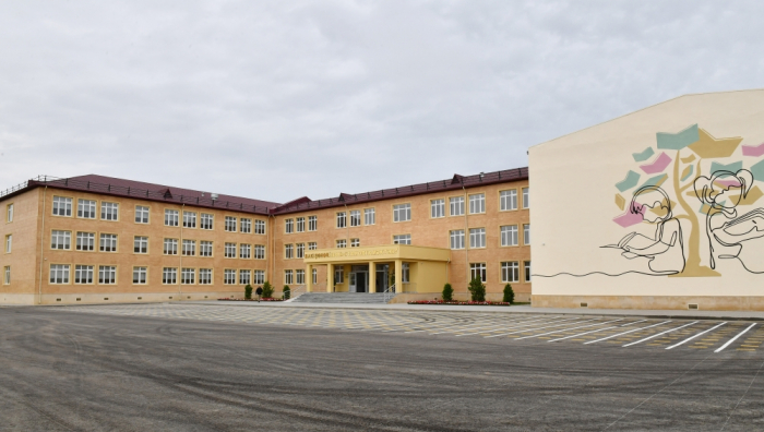  President Ilham Aliyev and First Lady Mehriban Aliyeva attend opening of secondary school in Sabunchu district 