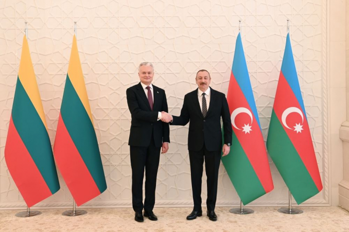  Azerbaijani, Lithuanian presidents make press statements 