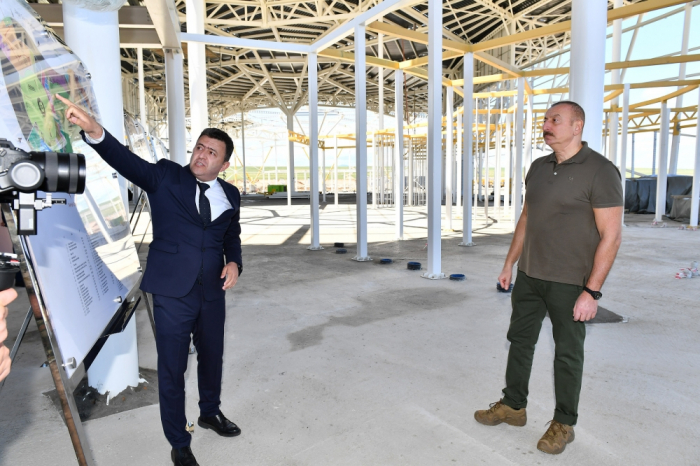   President Ilham Aliyev views construction progress at Zangilan International Airport -   PHOTOS    