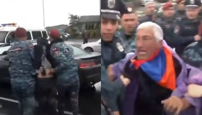    Polis İrəvanda aksiya keçirən müxalifətçiləri saxlayıb -  VİDEO     