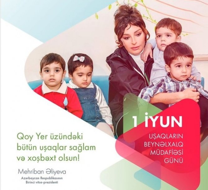    Mehriban Əliyeva uşaqlar günü ilə bağlı paylaşım etdi  
   