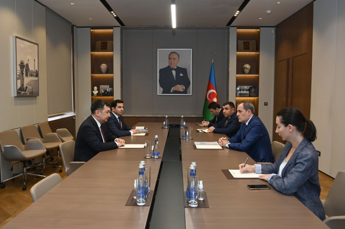   Aserbaidschanischer Außenminister hält Treffen mit dem Präsidenten der Internationalen Türkischen Akademie ab  