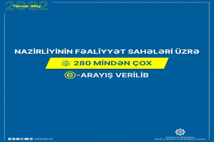 ƏƏSMN son beş ayda 280 mindən çox e-arayış verib  
