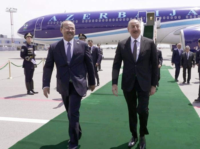  Official welcome ceremony was held for President Ilham Aliyev in Tashkent 