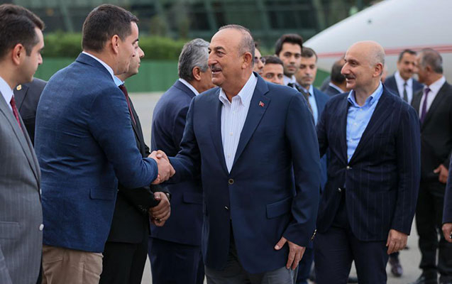  Turkish FM Mevlut Cavusoglu arrives in Baku 