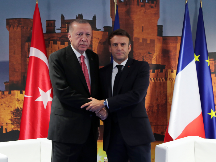 Turkish president meets French counterpart in Madrid