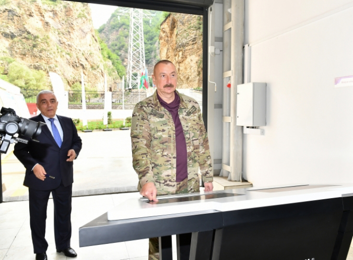  Ilham Aliyev participe à l’inauguration de la petite centrale hydroélectrique « Kelbédjer-1 » - Photos