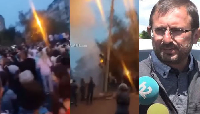          İrəvanda polis etirazçılar əvəzinə həmkarlarına atəş açdı -    VİDEO      