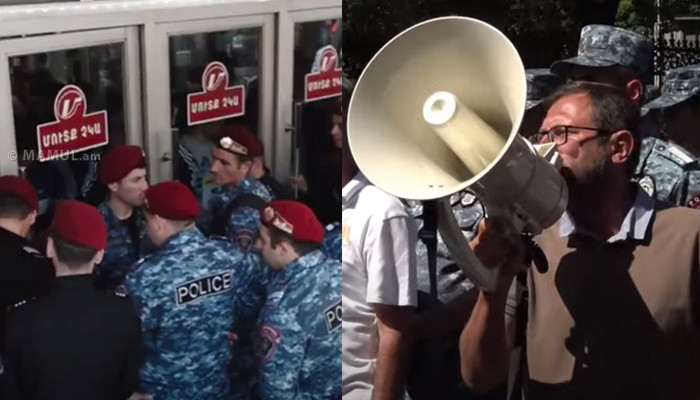             İrəvanda gərginlik    - Polis metronu bağladı  
   