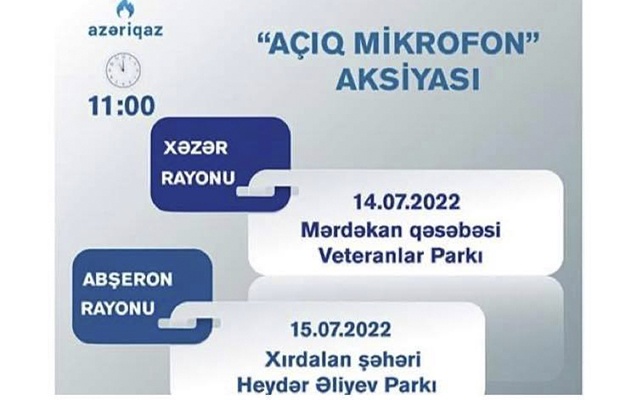 Daha 2 rayonda “Açıq mikrofon” keçiriləcək  
