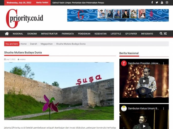  “Şuşa İli” İndoneziya mətbuatında 