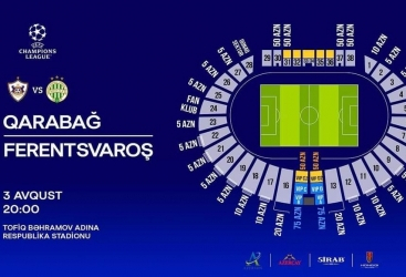 Tickets for Qarabag vs Ferencváros match go on sale