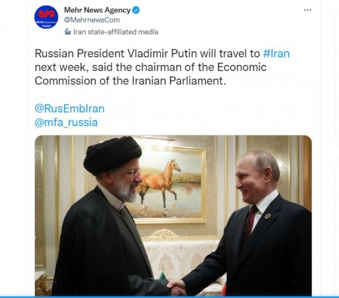 Putin İrana gedir