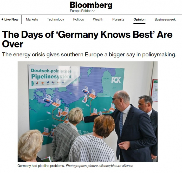    Almaniya liderliyini itirir -    “Bloomberg”      