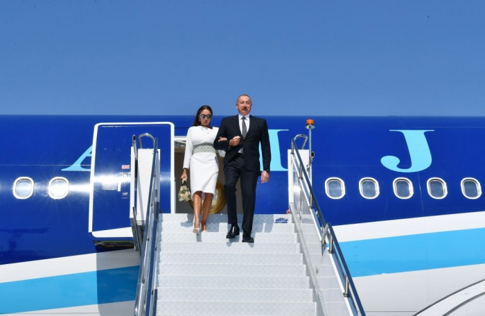  President of Azerbaijan, First Lady Mehriban Aliyeva arrive in Türkiye on visit 