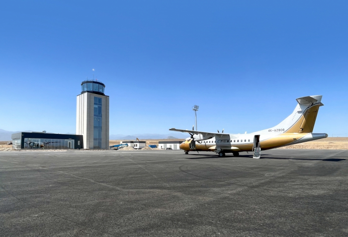 Flight check of radio equipment is being carried out at Zangilan International Airport 