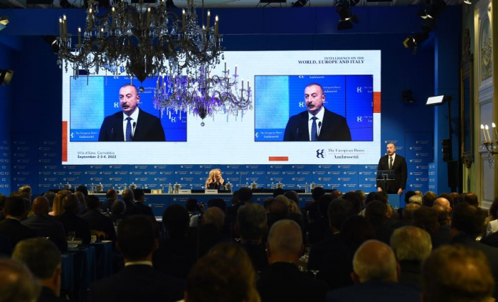  President Ilham Aliyev attends international forum in Italy