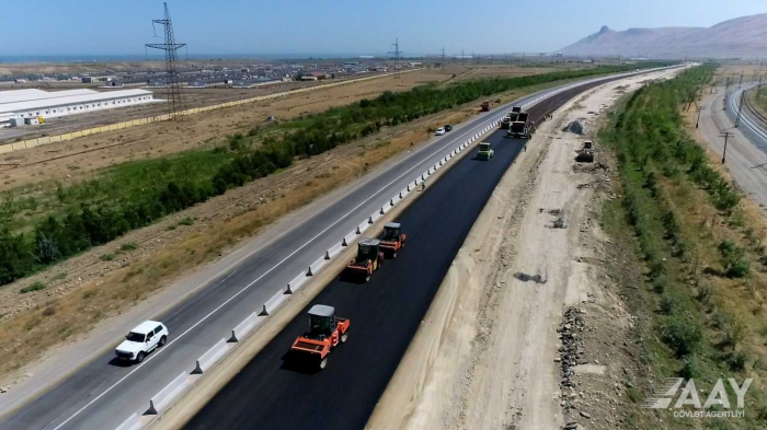 Reconstruction of section of Baku - Guba - Russia state border highway continues 