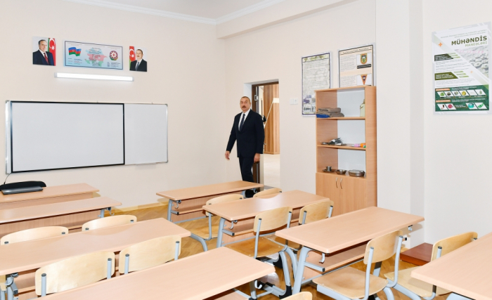   Ilham Aliyev lernte die Bedingungen kennen, die in der Sekundarschule Nr. 35 geschaffen wurden  