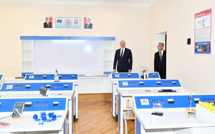   Presidente Aliyev conoció las condiciones creadas en la escuela secundaria nº 35  