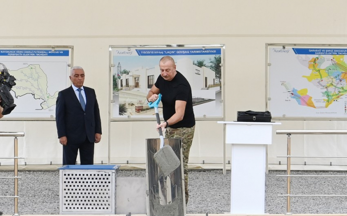    Prezident “Laçın” Qovşaq Yarımstansiyasının təməlini qoyub   