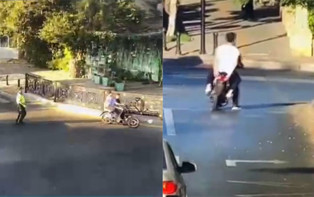    Bakıda moped sürücüsü həbs olundu -    VİDEO      