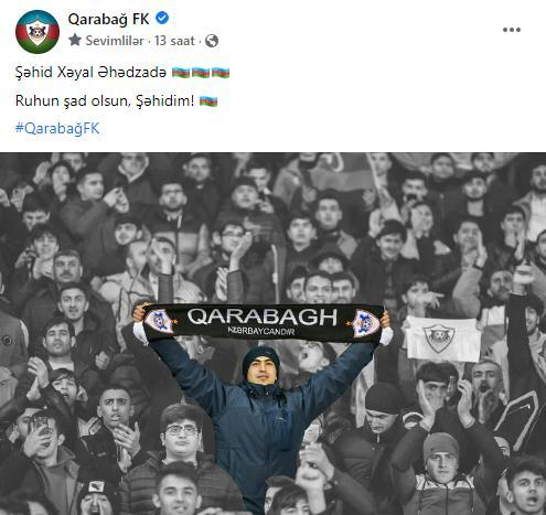    Şəhid Xəyal Əhədzadə “Qarabağ”ın azarkeşi imiş -    FOTOLAR     
   