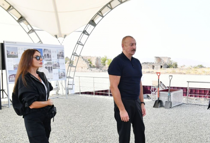 President Ilham Aliyev and First Lady Mehriban Aliyeva visit Aghdam district 