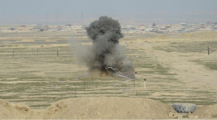  Tractor blew up on mine in Azerbaijan