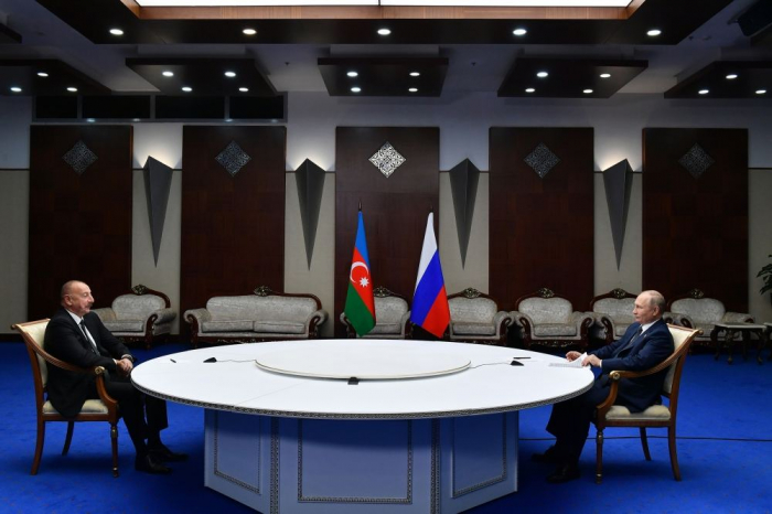  President Ilham Aliyev meets with President Vladimir Putin in Astana  